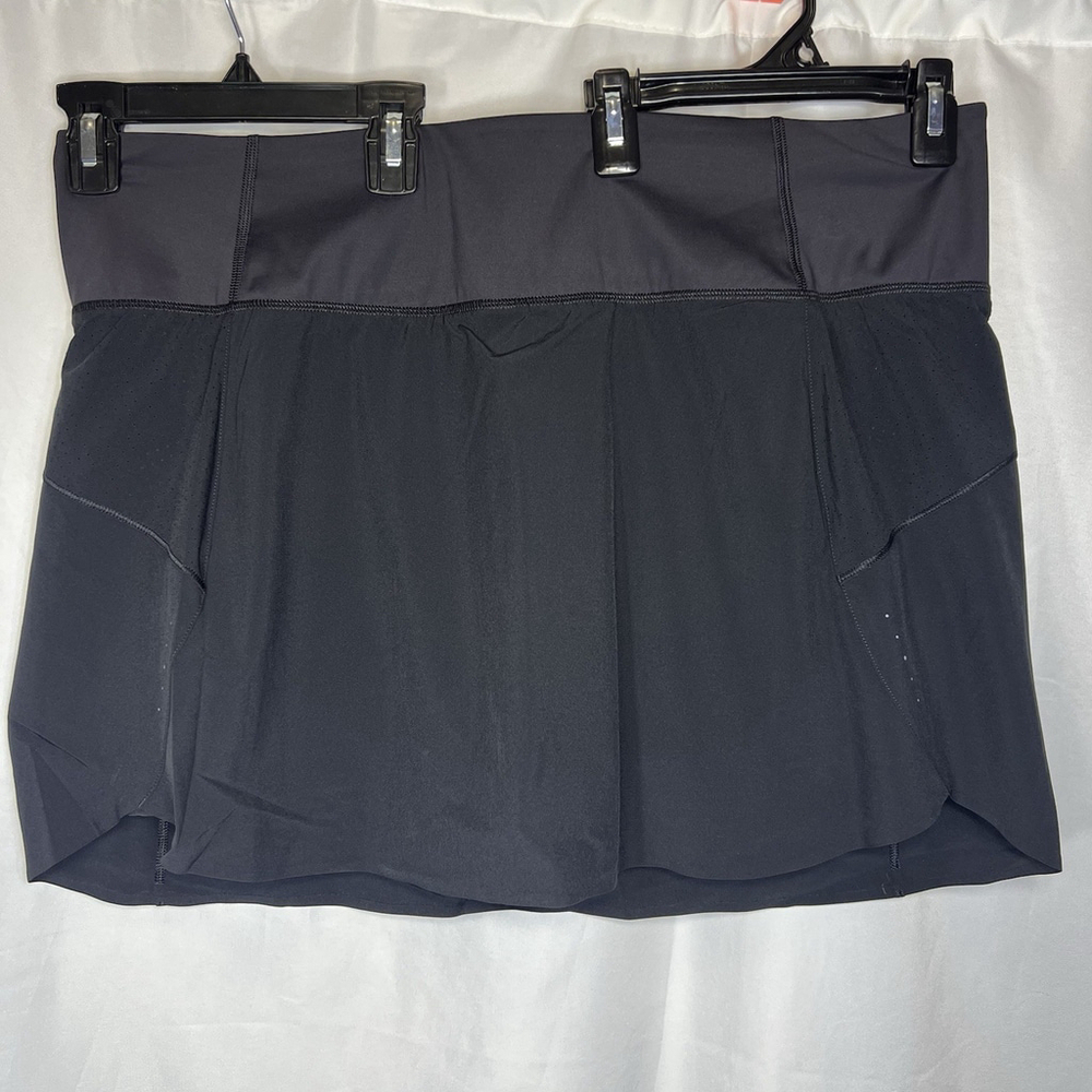 Athleta Womens Run With It Skort Skirt Black Size 2X Tennis Pickleball Sports